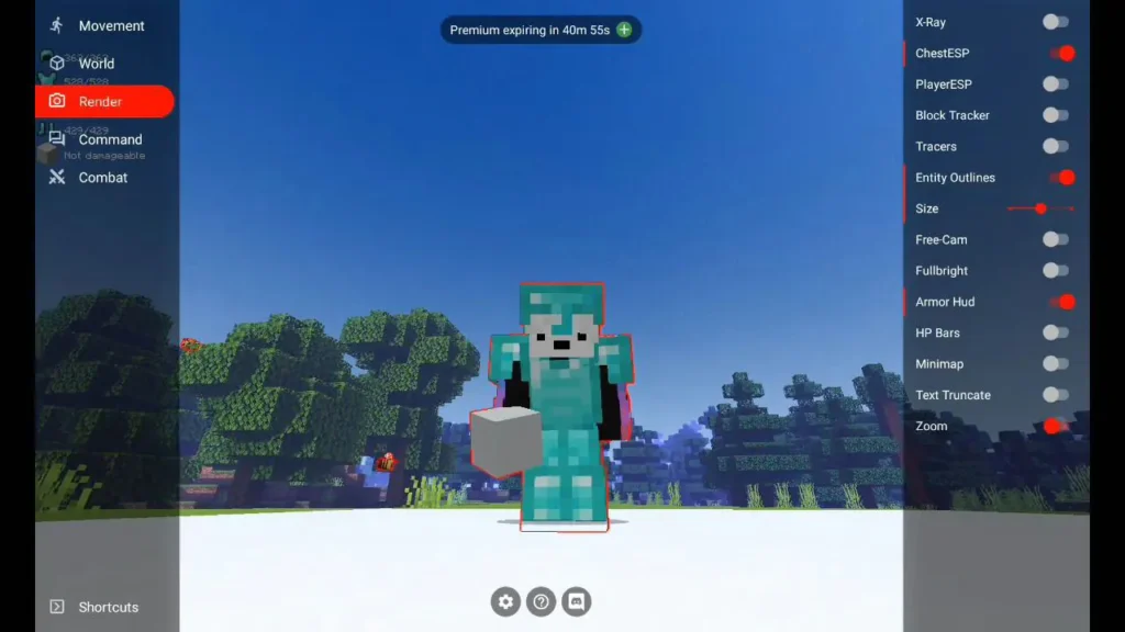 Основное меню BlockLauncher